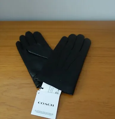 Coach Leather Gloves In Black Color Size Large. Nwt • $94.99