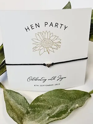 £1 • Buy Hen Party Favour Wish Bracelet Bride Tribe - Hen Do - Hen Weekend - Sunflower