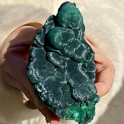 465G Natural Glossy Malachite Coarse Cat's Eye Cluster Rough Mineral Sample • $0.99