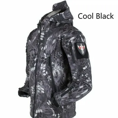 Jacket Camouflage Hooded Tactical Jacket Men Waterproof Windproof Sz M • $55
