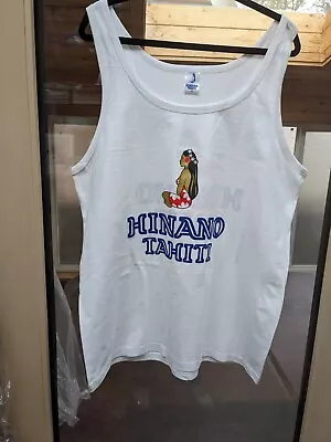 Hinano Beer Tahiti Tank Top Shirt Mens XXL White Graphic  Cotton. Old New Stock? • $14.99