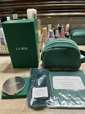 New (4) La Mer  VIP Cooling Eye Patch With Makeup Pouch Mirror And Fabricpatch • $40