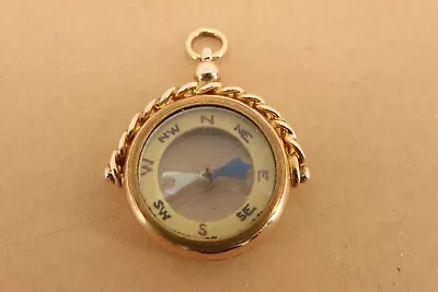 Rare 9ct Gold Pocket Watch Chain Fob Compass. Pendant. NICE1 • £195