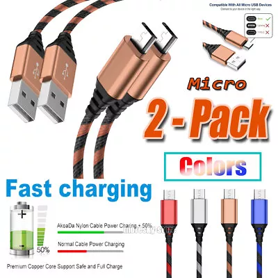 2x Micro USB Charging Cable 3/6/10ft Data Charge Cord For Moto E4 E5 E6 E (2020) • $8.99