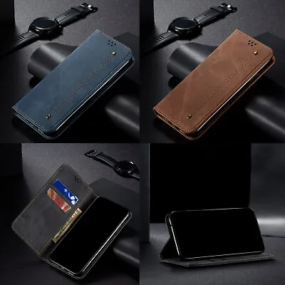 Phone Cover For Oppo Reno 10 11 A77 Find X7 Retro Denim Leather Flip Wallet Case • $14.29