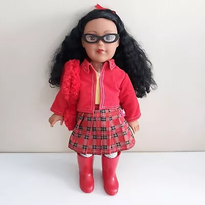 Madame Alexander 18  African American Doll Plaid Skirt Glasses Red Boots Purse • $34.95