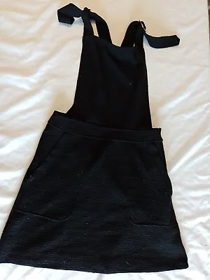 £14.70 • Buy Ladies Dungaree Dress Wal G Size M Pockets Black 23628