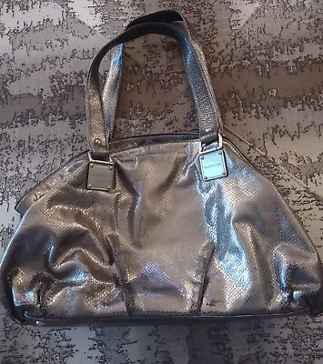Michael Kors Gray Silver Metallic Ladies Satchel Bag-Magnetic & Drawstring Close • $8