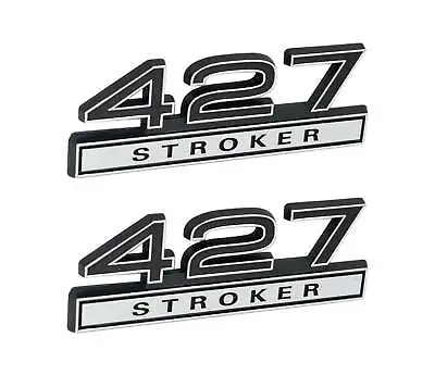 427 Stroker 7.0 Liter Engine Emblems Badges In Chrome & Black - 4  Long Pair • $22.67