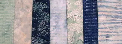 Hoffman/McKenna Ryan Bali Batik Into The Mist 7 Fat Quarters Batik Fabric • $23.95