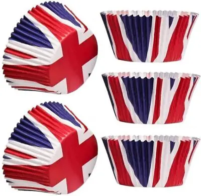 Union Jack Cupcake Cases Muffins Cake Baking King's Coronation Party 50-200Pcs • £5.83