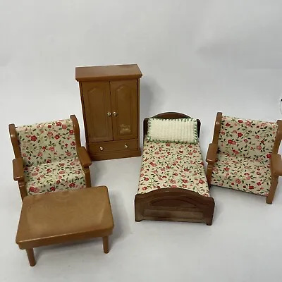 Vintage Sylvanian Families Maple Town Story Chair Bed Wardrobe Lot • $28