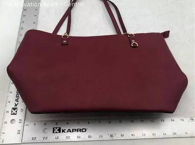 Michael Kors Womens Burgundy Inner Pockets Double Handle Zipper Tote Bag • $9.99