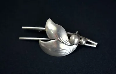 Denmark Signed NE From Sterling Silver Leaves Modernist Sterling Jewelry • $98