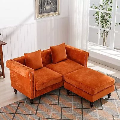Convertible Sectional Sofa Upholstered 2-Seater Sofas W/Ottoman For Living Room • $379.99