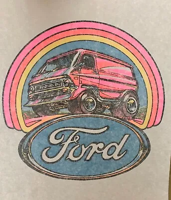 Original Vintage 1973 Psychedelic Ford Van Iron On Transfer DAYGLO • $15.99