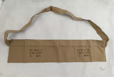 Ww2 Us Amry M1 Bandolier Cal 30 Cartridge Equipment Canvas Belt • $8.99