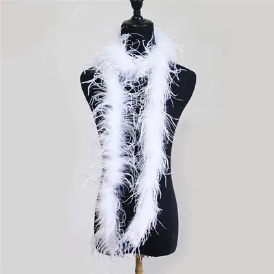 £39.92 • Buy Ostrich Feather Strips Scarf Accessories 2m Skirts Coat Fur Trim Decorative34146