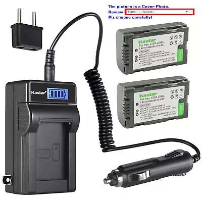 Kastar Battery LCD AC Charger For Panasonic CGR-D08 NV-MX7DEN NV-MX300 NV-GS3 • $16.99