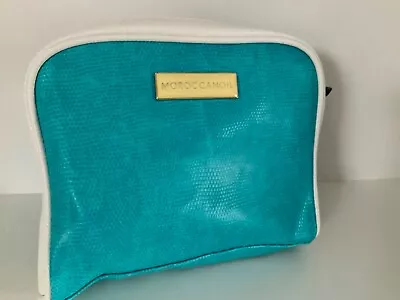 Moroccan Oil Blue Cosmetic Makeup Travel Zipper Bag 8  Length • $12.50