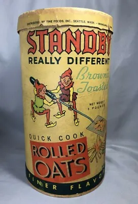 Vintage STANDBY OATS BOX Palmer Cox Style BROWNIE Toasted Campfire Advertising • $115.95