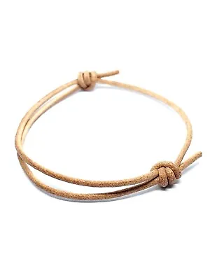 Black Leather Cord String Bangle Friendship Bracelet Adjustable Men Woman Natur • £2.69