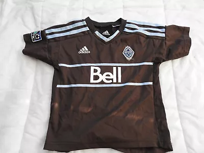 Vancouver Whitecaps 2012 Away Jersey Adidas Brown Shirt Size Boys S Soccer MLS • $25