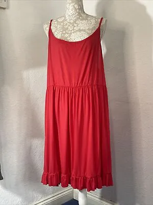£8.90 • Buy BNWT Boohoo Size 26 Dress Frill Hem Strappy Red Summer