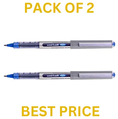 2 X Uni Ball UB-157 EYE FINE Rollerball Pen BLUE Colour Best Price On Ebay • £3.99