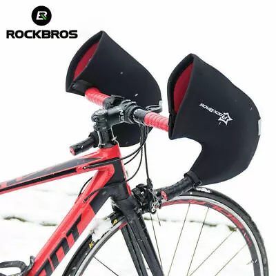 RockBros Winter Gloves Road Bike Handlebar Mittens Bicycle Hand Warmers Covers • $24.99