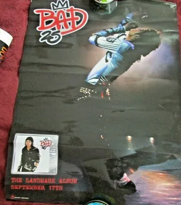 Michael Jackson Promo BAD 25 Double Side Glossy Poster Sony Korea 23  X 18   • $35.19