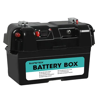 Safetex AGM Battery Box 12V Deep Cycle Battery Solar Caravan Camping • $73.99