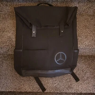 Mercedes Benz Black Canvas Laptop Backpack Black With Logo • $36.95