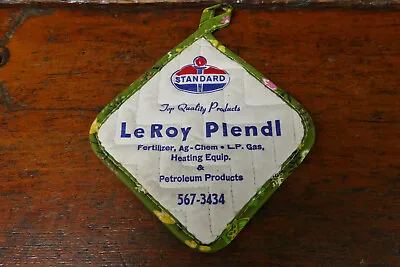 Vintage Standard Oil Co LeRoy Plendl Advertising Hot Pad Gas Oil Station • $16.95