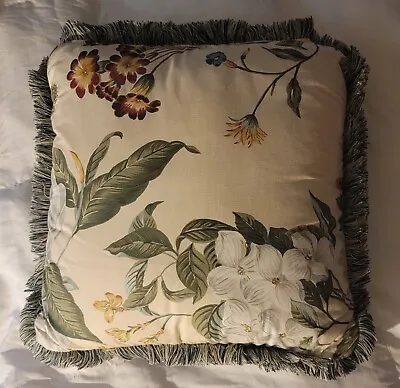 Williamsburg Magnolia Garden Images 2003 Fringed Throw 20  Pillow-Crown Crafts • $24