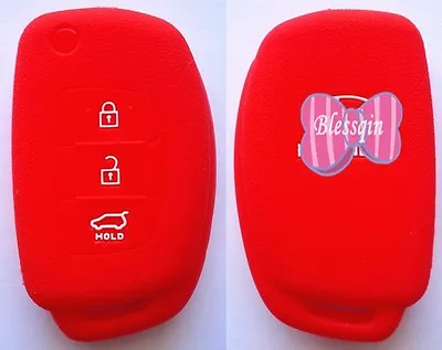 RED SILICONE CAR FLIP KEY COVER FOR HYUNDAI I10 I20 I30 IX35 ELANTRA ACCENT • $8.99