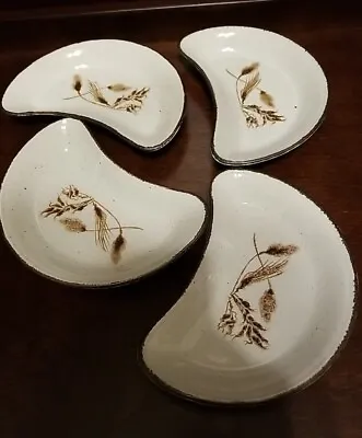 Midwinter Wild Oats Stonehenge Crescent Salad Or Bone Plates  Set Of 4- England • $110.50