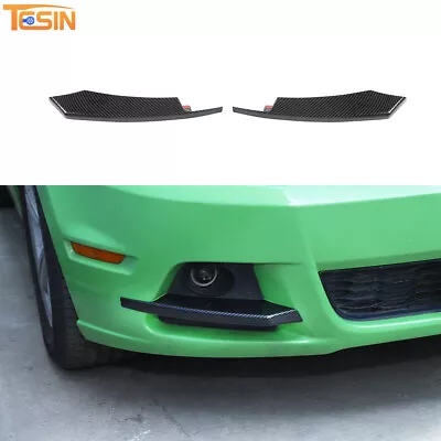 2x Carbon Fiber Front Fog Light Lamp Eyebrow Trim Cover For Ford Mustang 2010-14 • $19.79