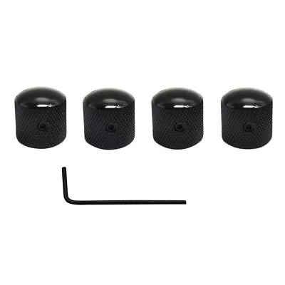 Metal Black Guitar Parts Dome Knobs Tone Control Knobs Electric Guitar Bass • £5.48