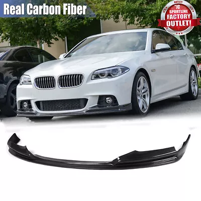 For BMW 5 Series F10 M-Sport M Tech 12-16 Carbon Fiber Front Bumper Lip Spoiler • $360.99