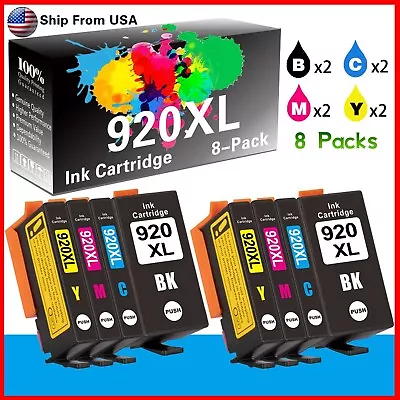 8PK 920XL 920 XL Ink Cartridge Work With HP Officejet 6500 Printer • $9.47