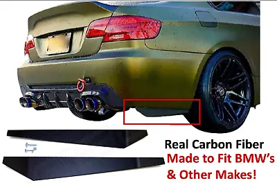 $65.99 • Buy BMW Carbon Fiber Bumper Extensions Rear Splitter Diffuser Canard E90 E92 F30 F80