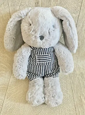 Tesco F&F Grey Bunny Soft Toy Dungarees Cuddly Plush Baby Comforter Hug Easter • £9.99