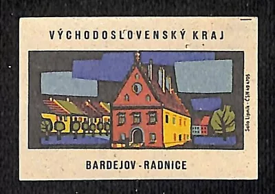 Vintage Swedish Matchbox Label East Slovak Series - Bardejov Town Hall C1960's • $7.99