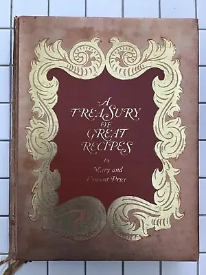 Vincent Price A Treasury Of Great Recipes 1st Ed 1st Print 1965 Mary Cookbook Hc • $15