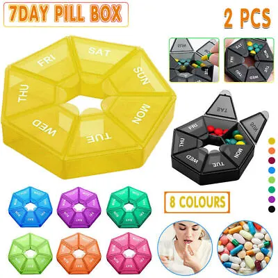 2PCS 7Day Pill Box Medicine Storage Tablet Container Case Organizer Dispenser AU • $6.76