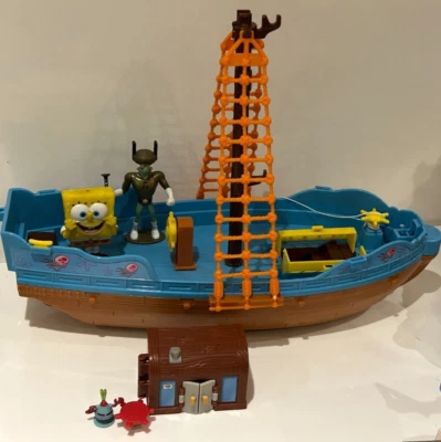 £13 • Buy Spongebob Squarepants Pirate Ship - 2 Figures - Missing Sails, Lookout, Anchor