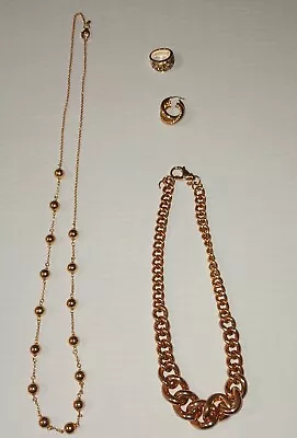 4x Milor Italy Bronze ROSE GOLD Finish 2x Necklaces 1x Ring 1x Earring Signed  • $150