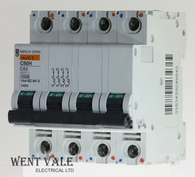 £61.50 • Buy Merlin Gerin Multi 9 - C60HC463 - 63a Type C Four Pole MCB Used