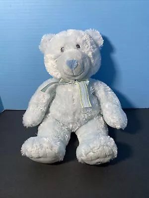 Russ Berrie My First Teddy Plush Bear 16” Blue Stuffed Animal Lovey Stripe Bow • $8.44